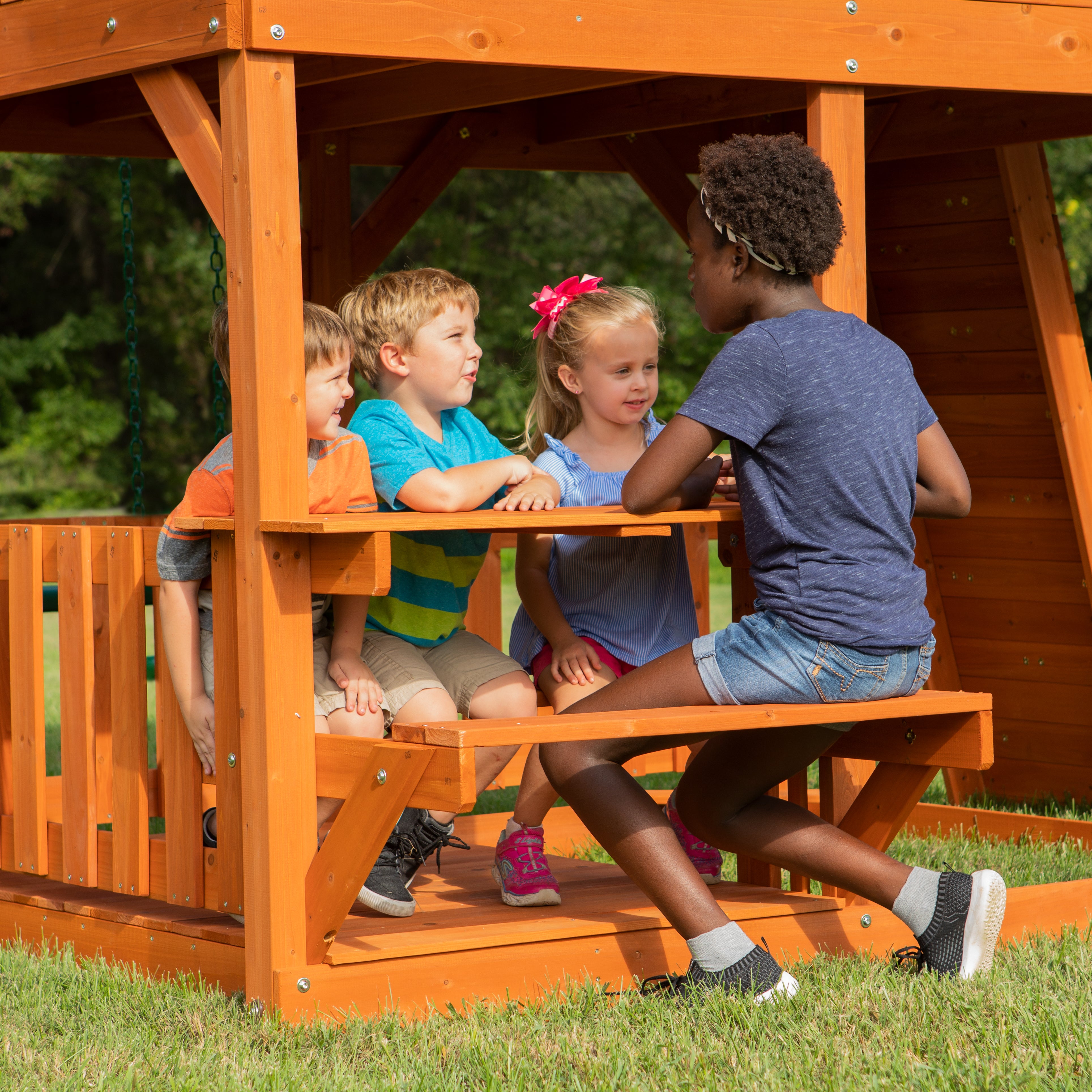 Skyfort II Wooden Swing Set Picnic Table