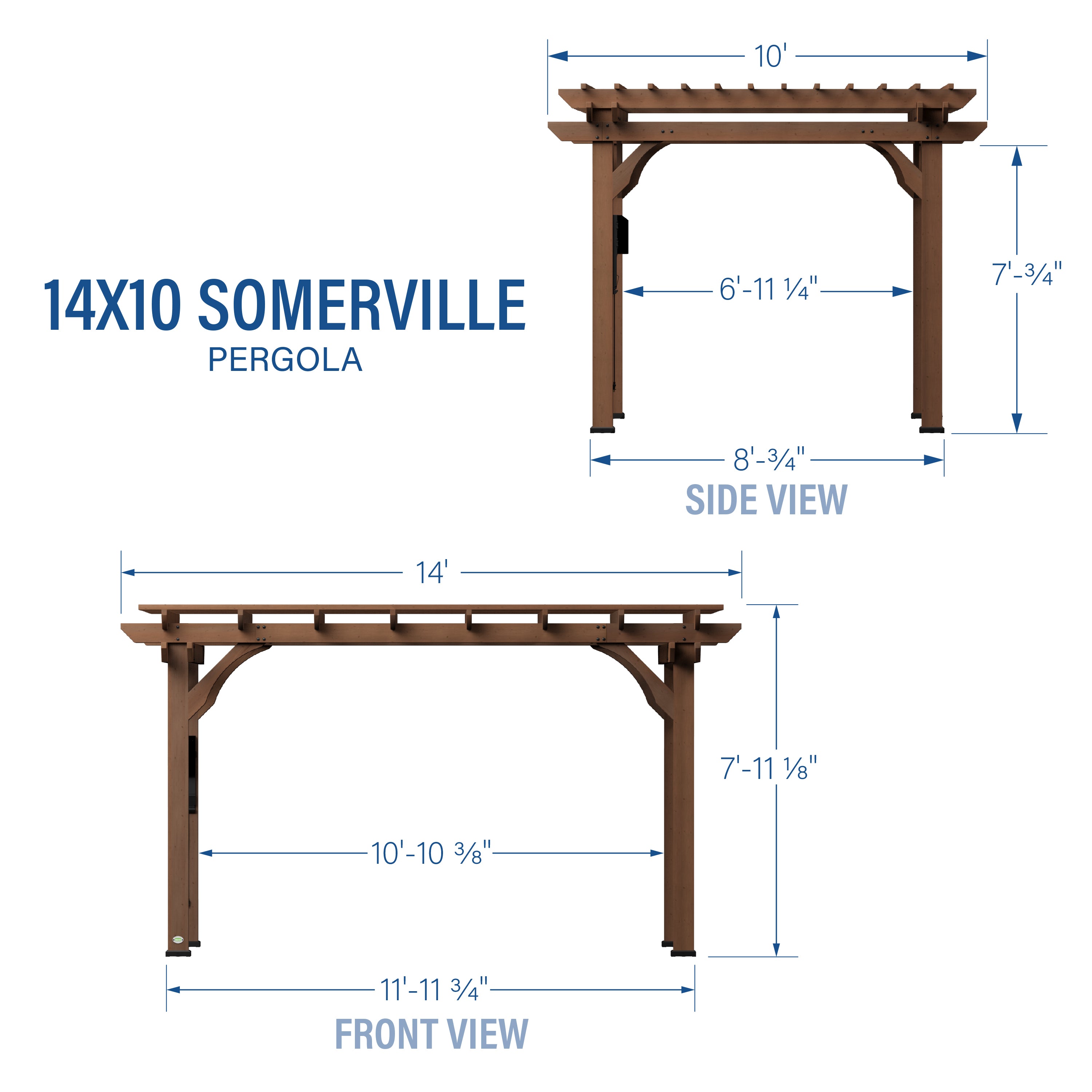 Somerville 14x10 Pergola Diagram