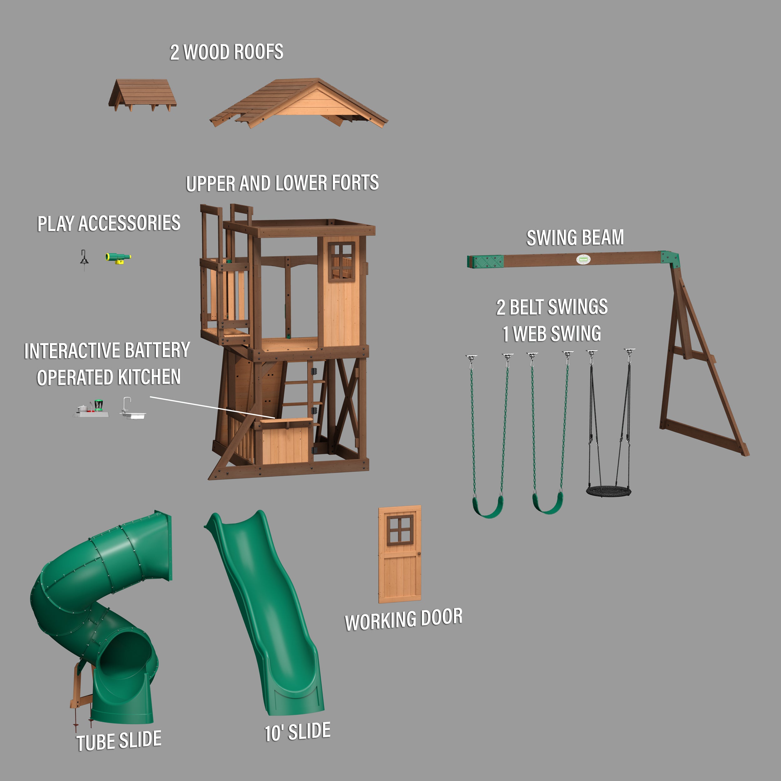 Tacoma Falls Swing Set Exploded View