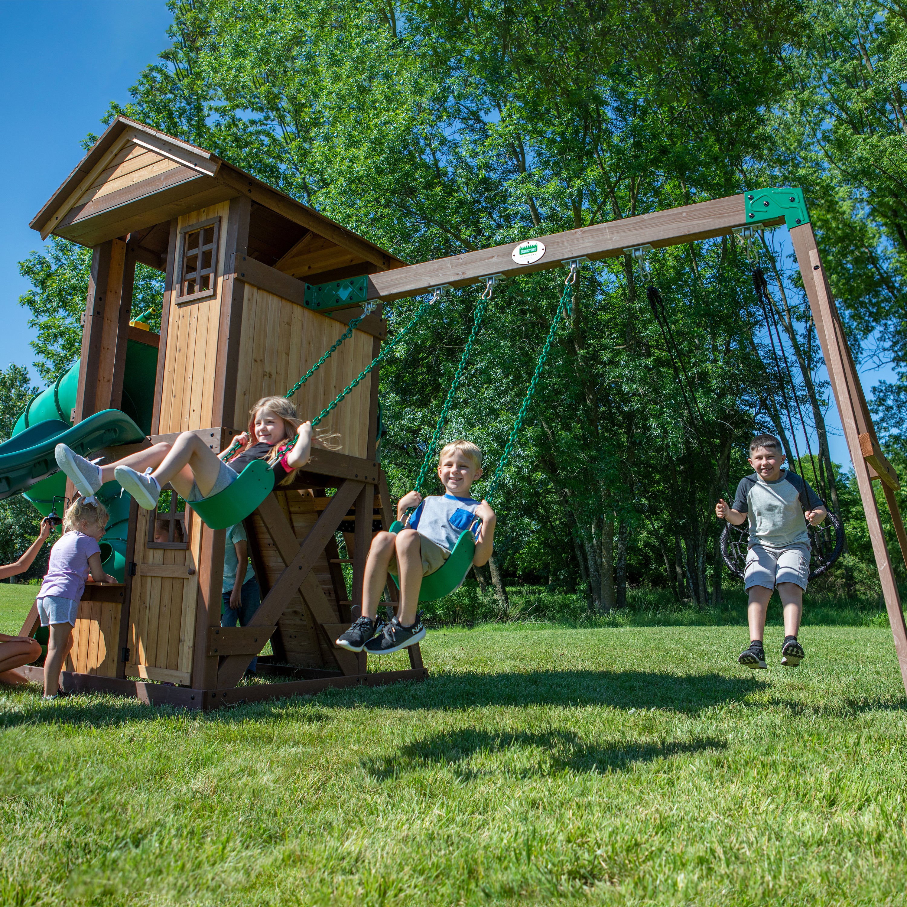 Tacoma Falls Wooden Swing Set