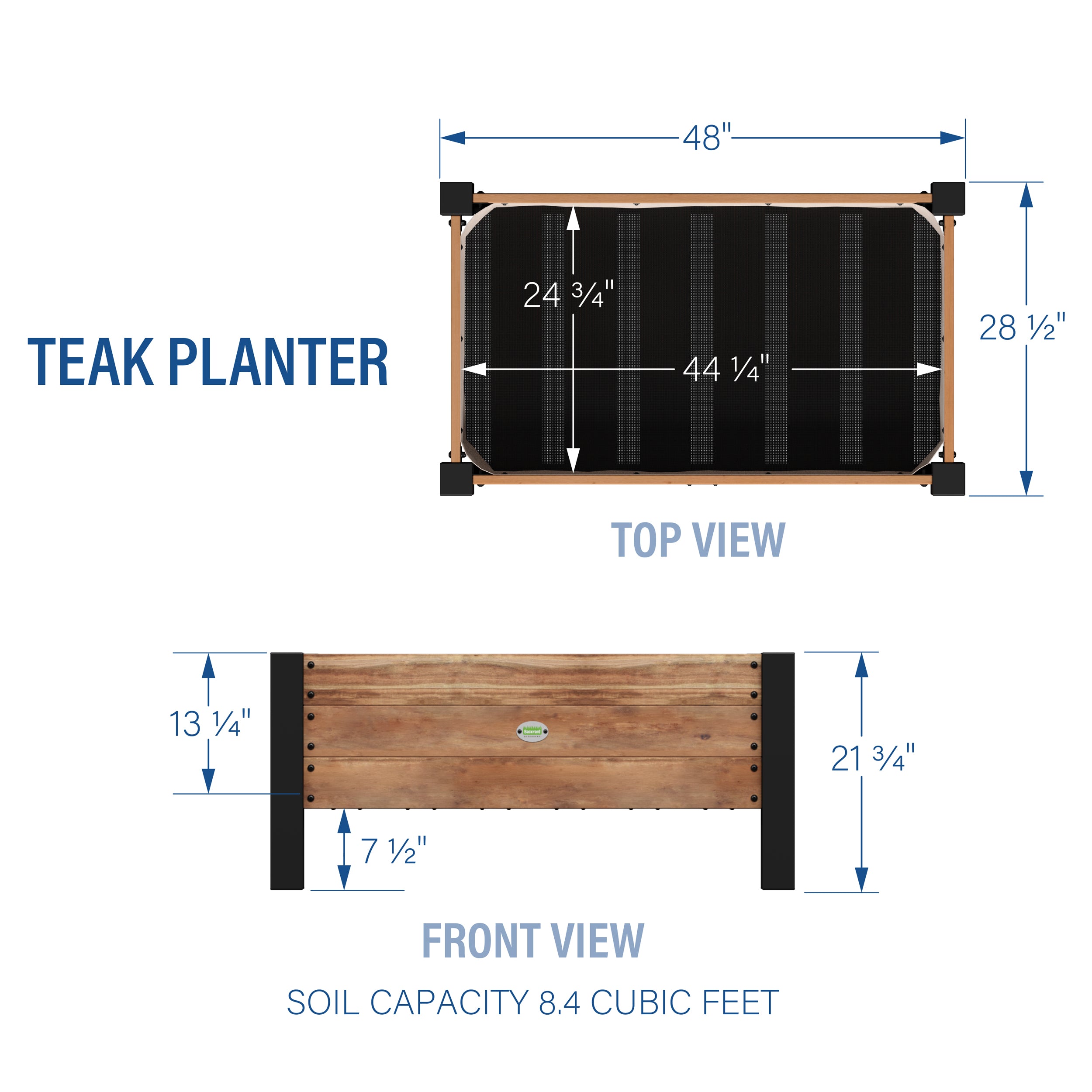 Teak Planter Dimensions