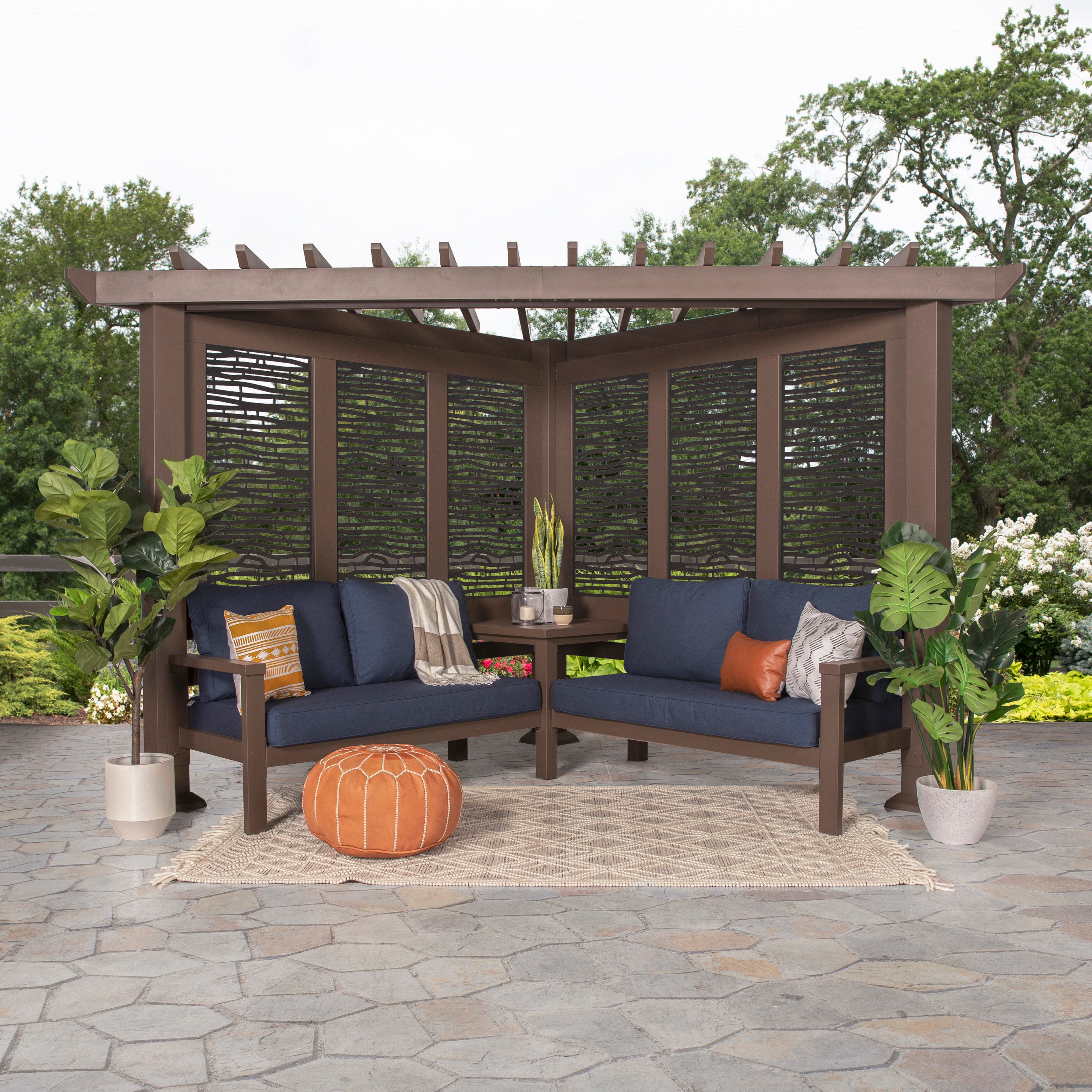 Hillsdale Steel Cabana Pergola Indigo #main