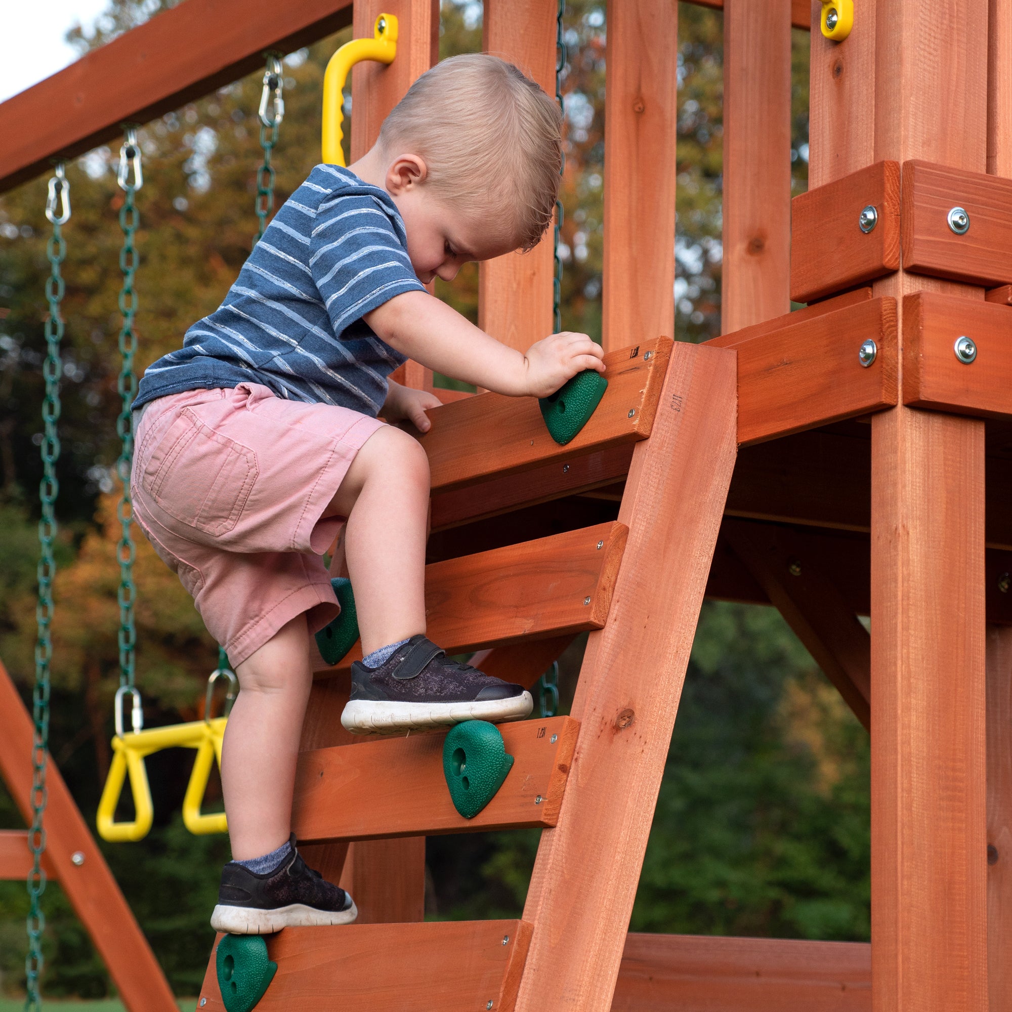 Little tikes wooden swing sales set