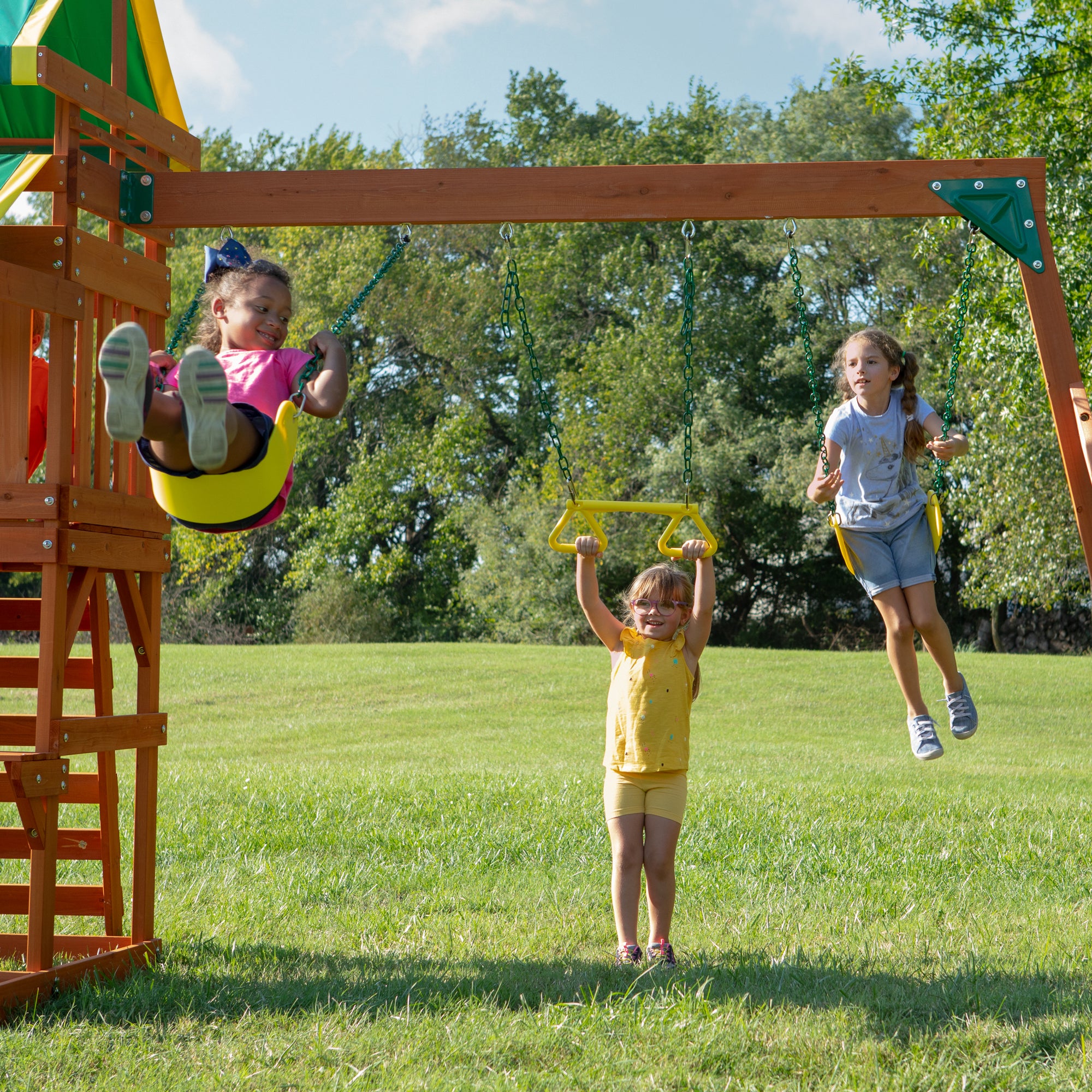 Backyard discovery tucson wooden swing sale set