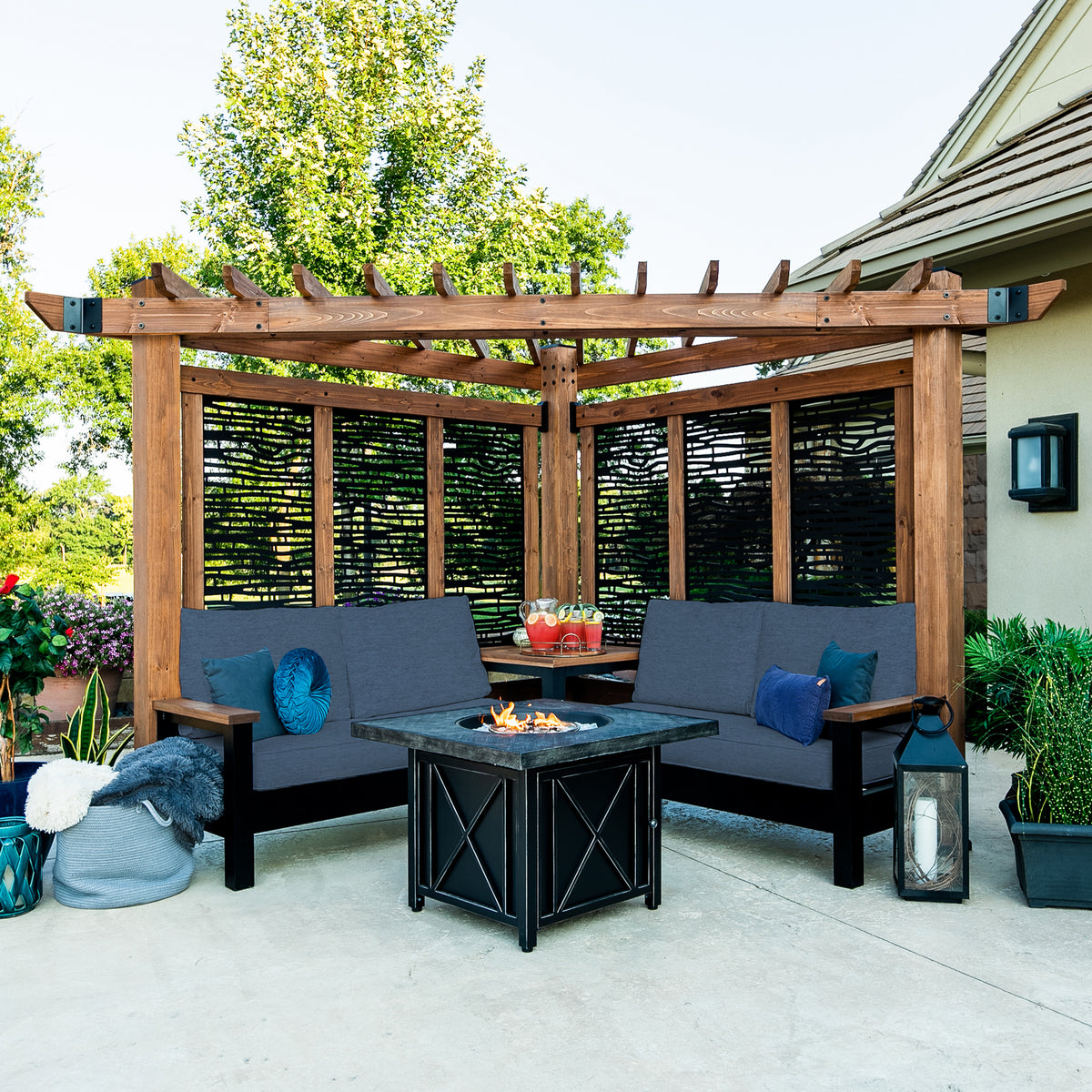 Tuscany Cabana Pergola - Bamboo Panels – Backyard Discovery