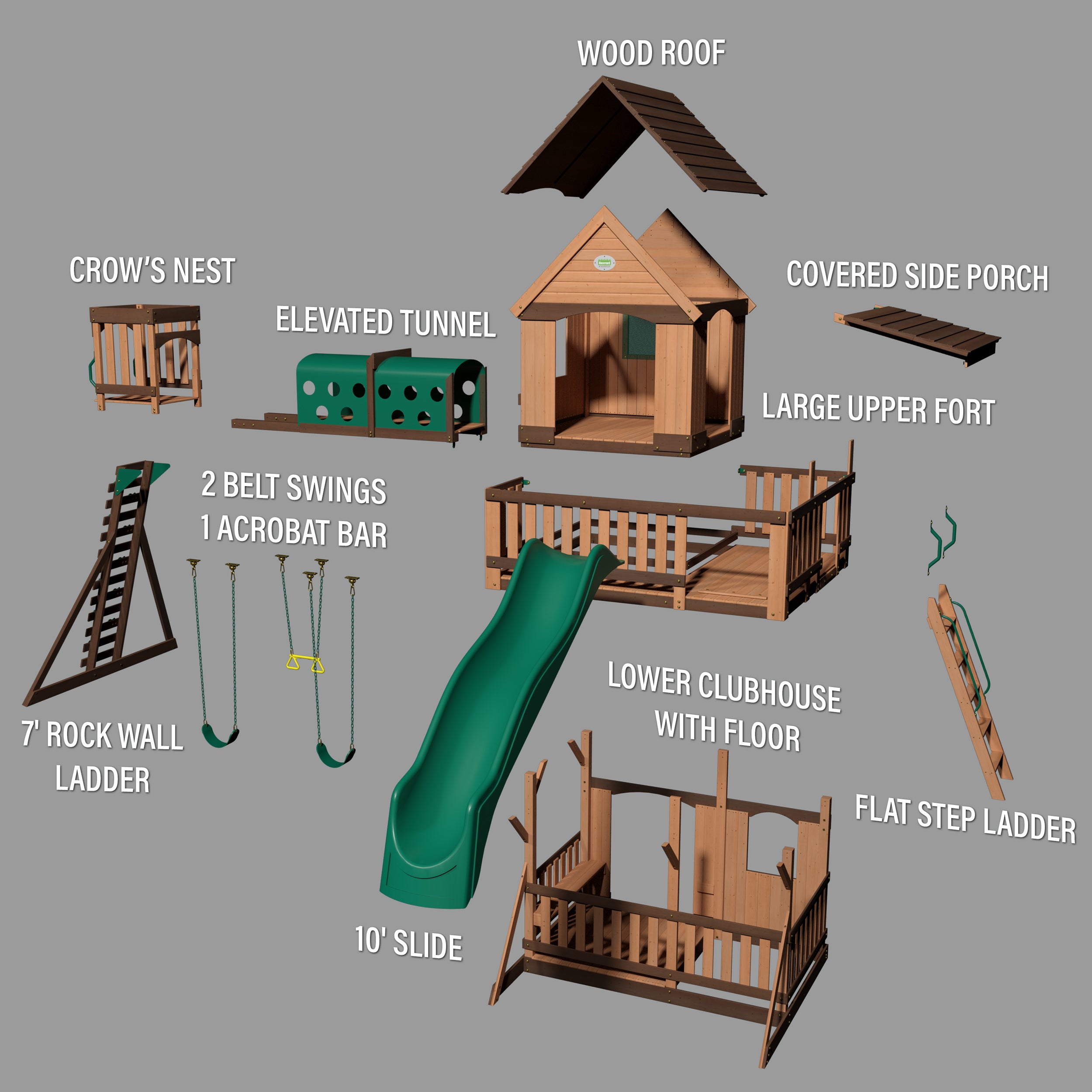 Woodridge Elite Swing Set Exploded View