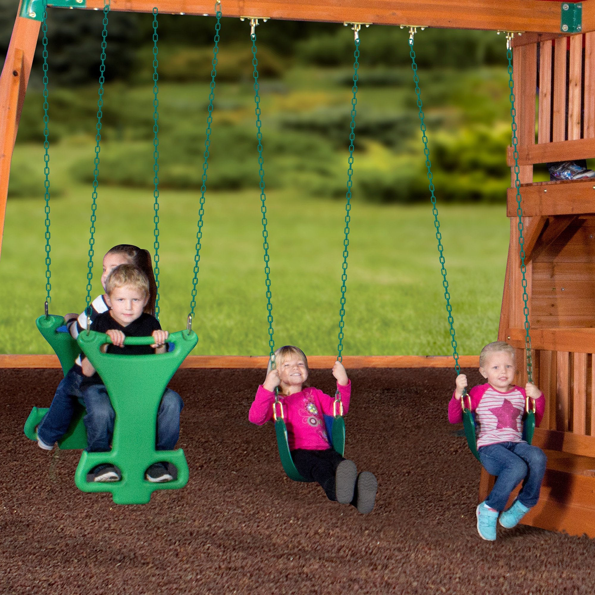 Backyard Discovery Playsets - Liberty II Wooden Swing Set